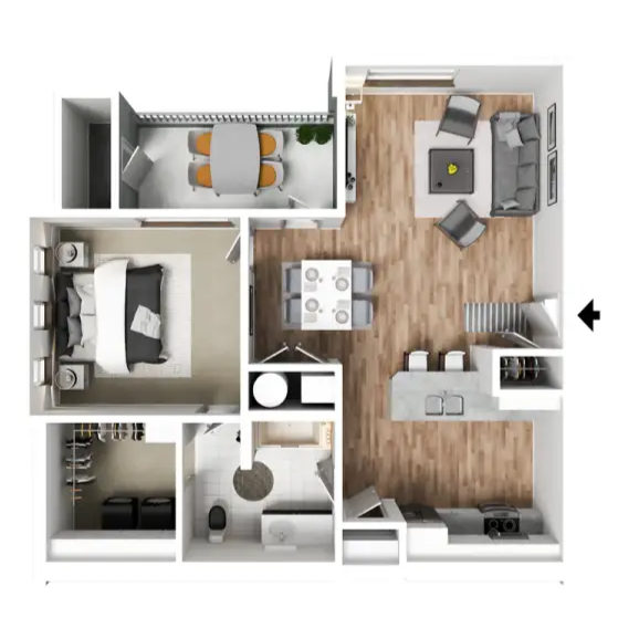 One Bedroom Floor Plan